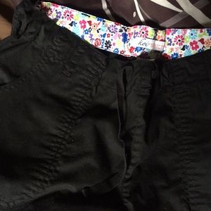 Koi stretch black scrub pants size large